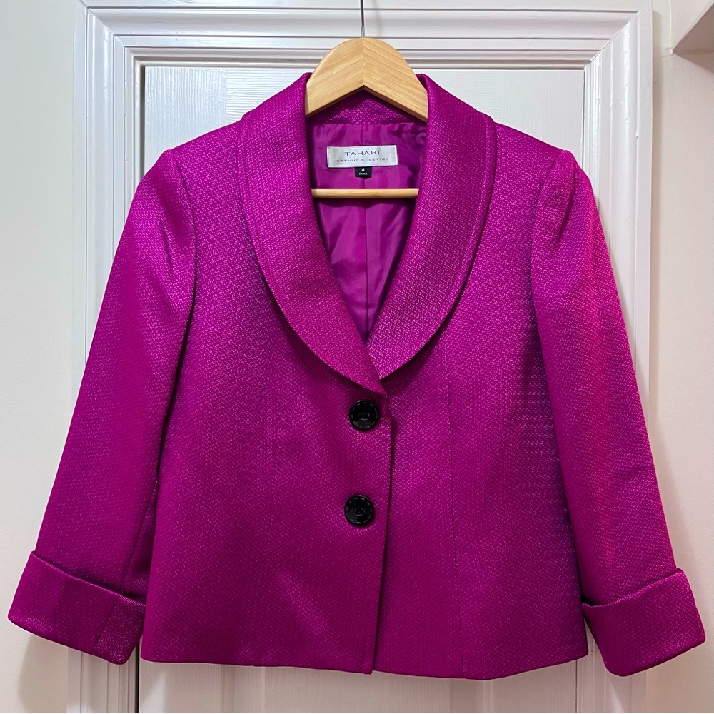 Women’s Magenta Dress Jacket, Size 4